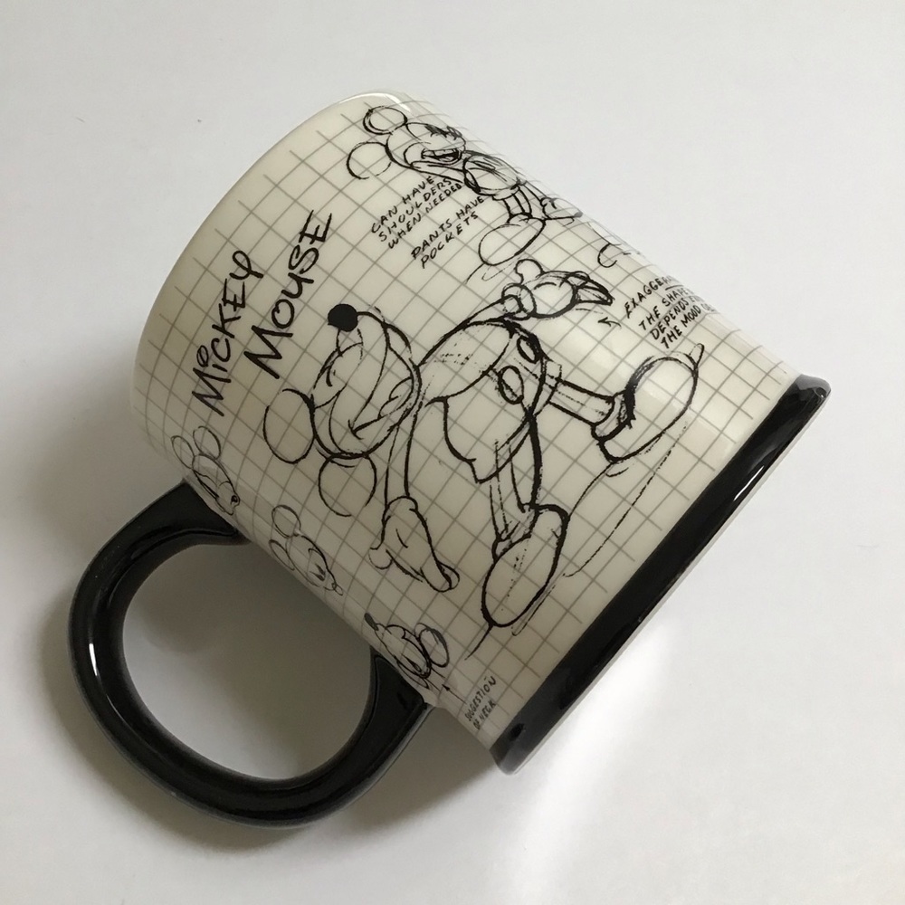 Disney Mickey Mouse Sketch Coffee Mug Cartoon Jumbo Tea Cup Big 16 oz Vintage